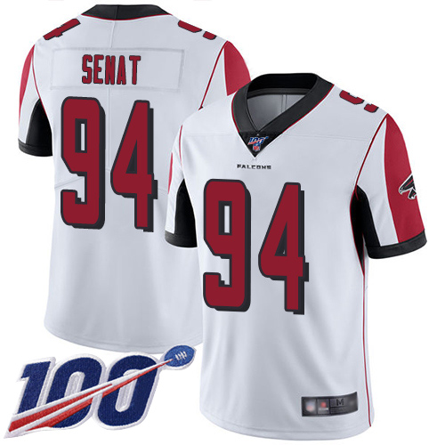 Atlanta Falcons Limited White Men Deadrin Senat Road Jersey NFL Football #94 100th Season Vapor Untouchable